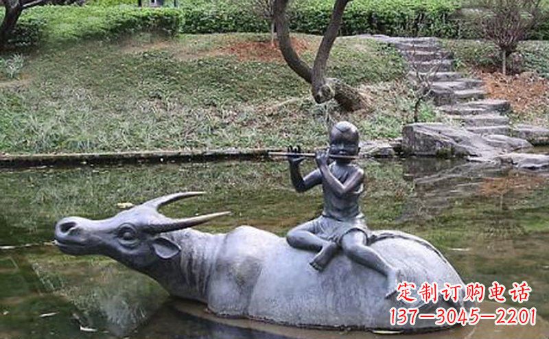 泰州草原上的牧童铜雕