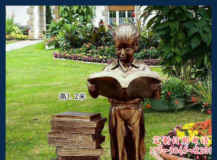 泰州西方美女看书人物铜雕塑