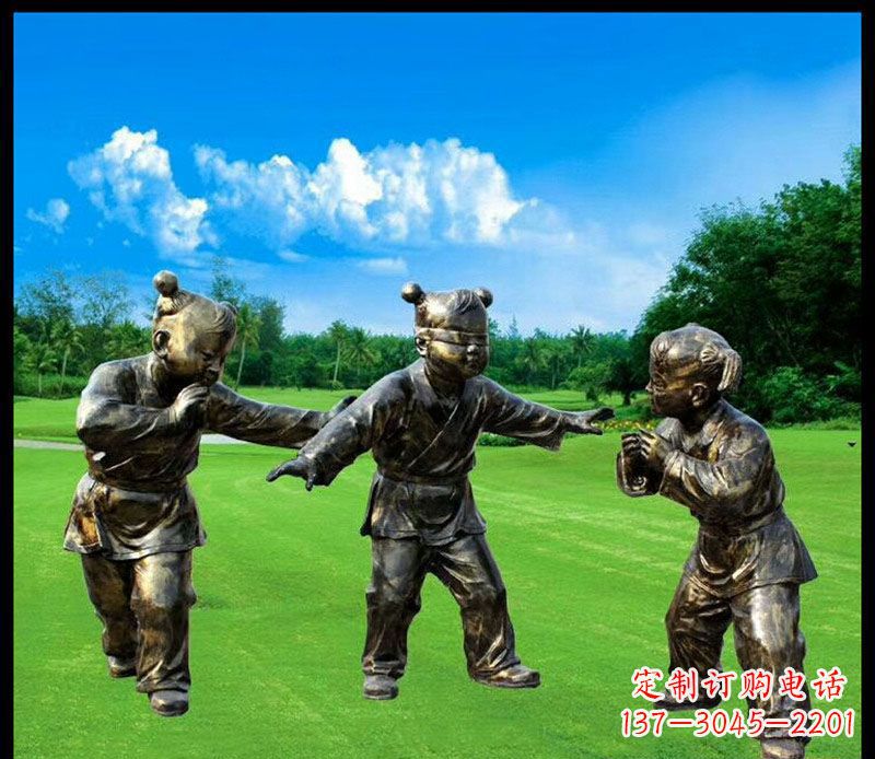 泰州精致的儿童铜雕造型,增添公园乐趣