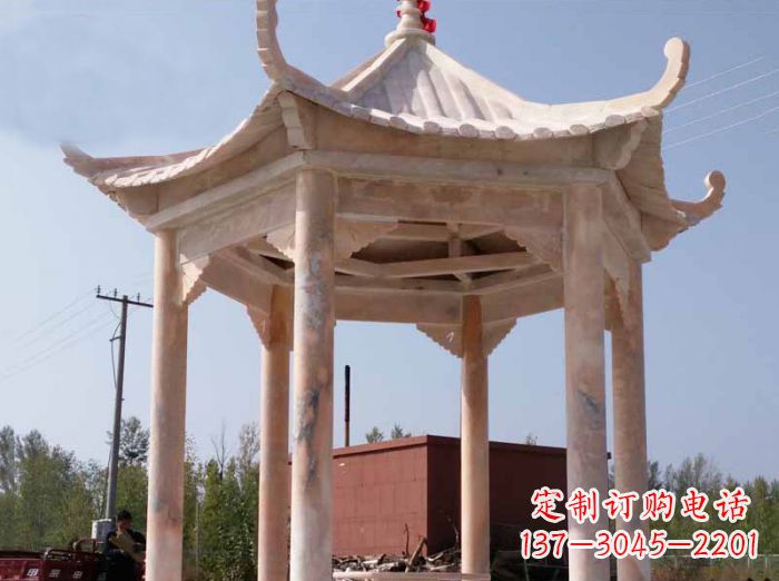 泰州红六角凉亭雕塑