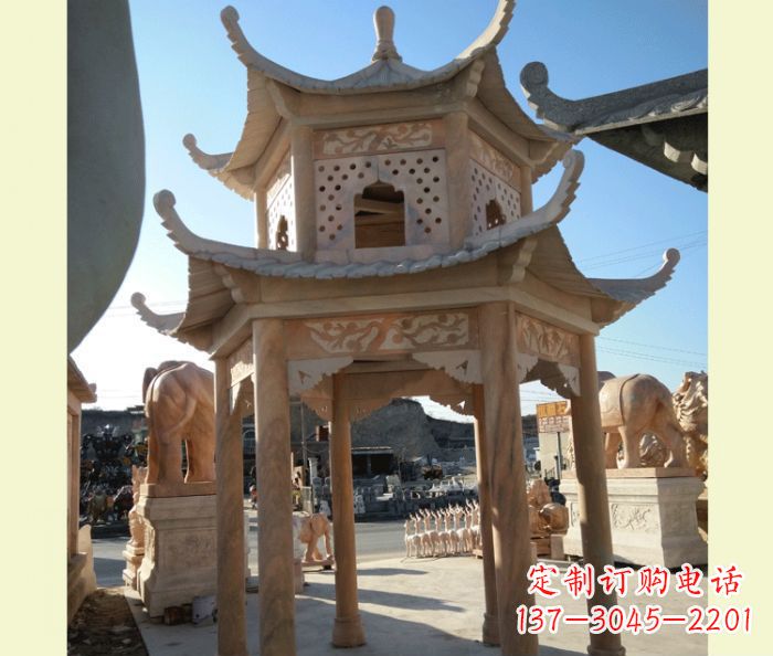 泰州中式双层石雕凉亭