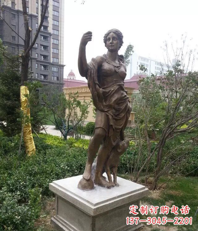 泰州西方女性人物铜雕 象征着勇气与力量