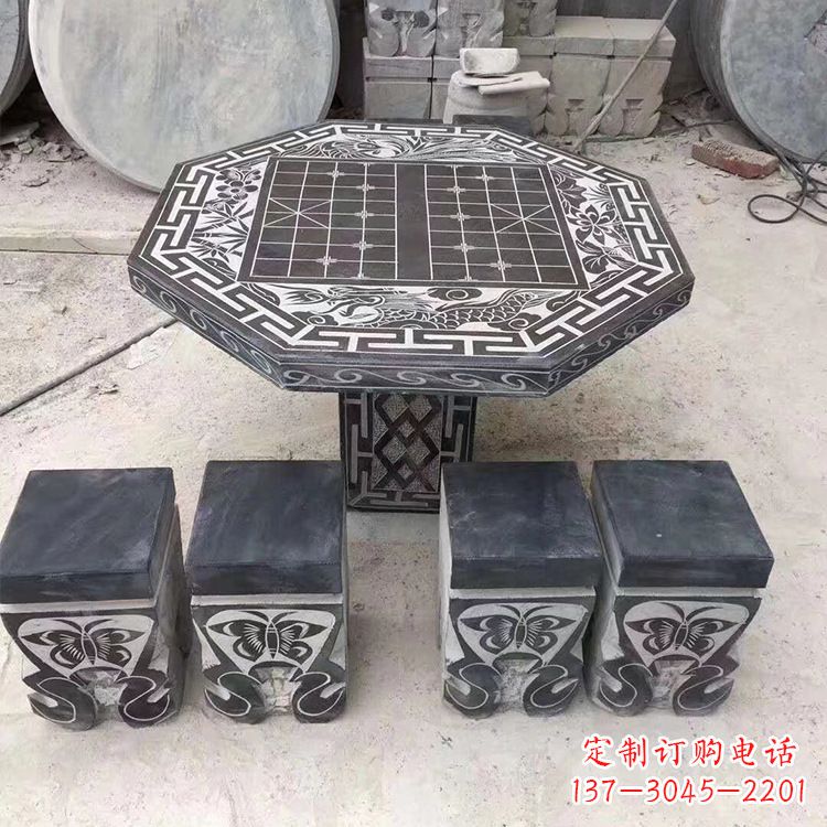 泰州中领雕塑精美的石桌凳雕塑