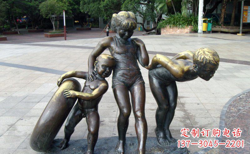 泰州公园小孩小品铜雕