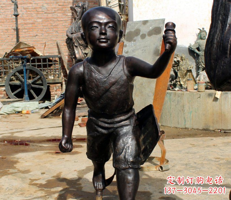 泰州打造完美的小孩铜雕,让童趣活跃