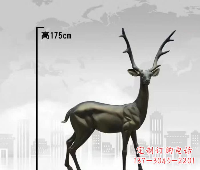 泰州精致优雅的铜制公园小鹿雕塑