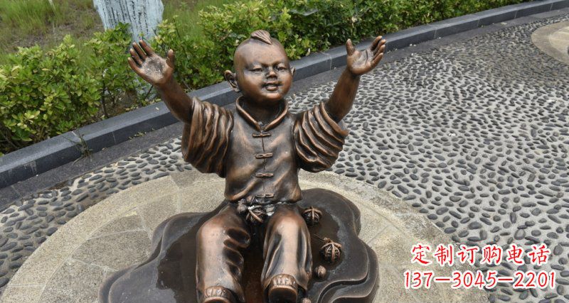 泰州精致雕塑,匠心创造——小男孩铜雕
