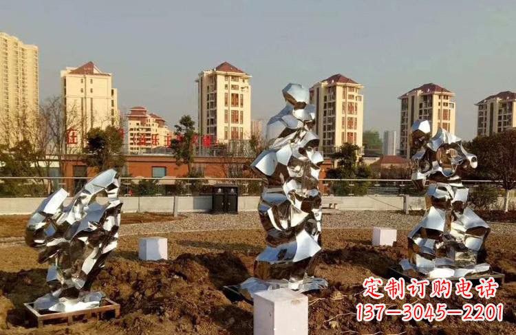 泰州定制公园小区不锈钢太湖石雕塑