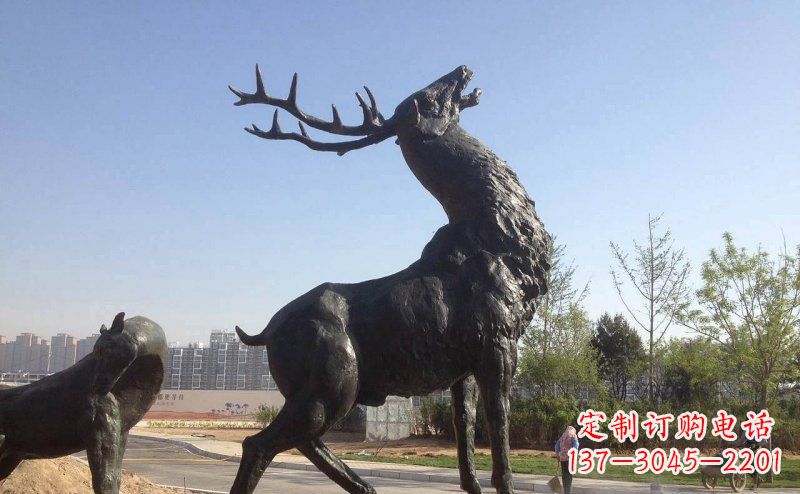泰州驯鹿精美铜雕