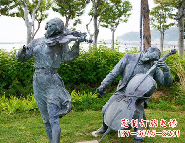 泰州双面演奏大提琴&小提琴铜雕塑