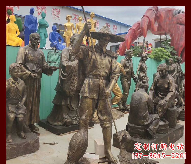 泰州新中式鸬鹚铜雕塑