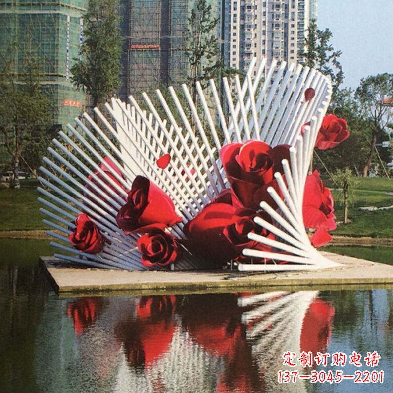 泰州玫瑰之美,不锈钢艺术雕塑