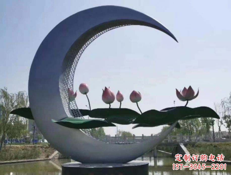泰州公园月亮不锈钢景观装饰雕塑
