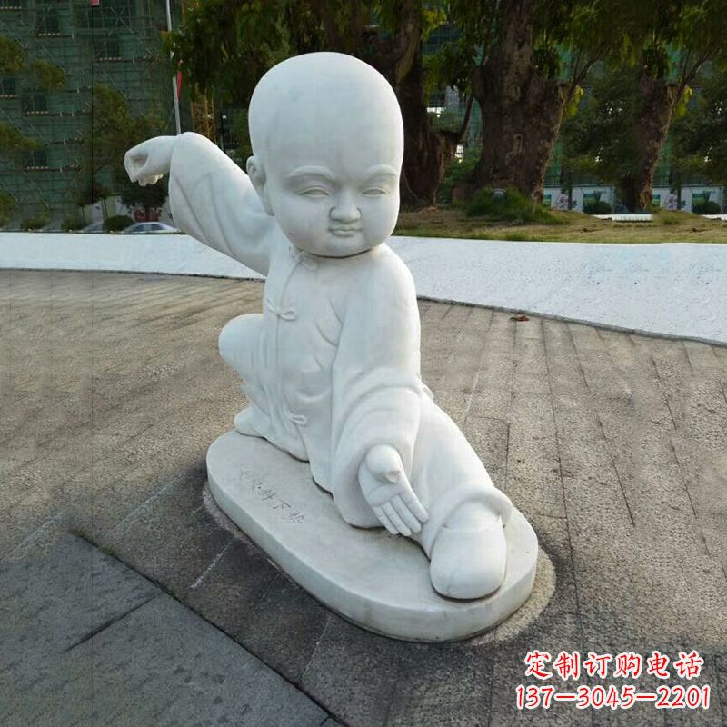 泰州功夫和尚汉白玉石雕