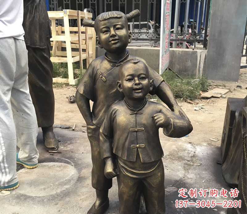 泰州中领雕塑纯手工古典儿童铜雕