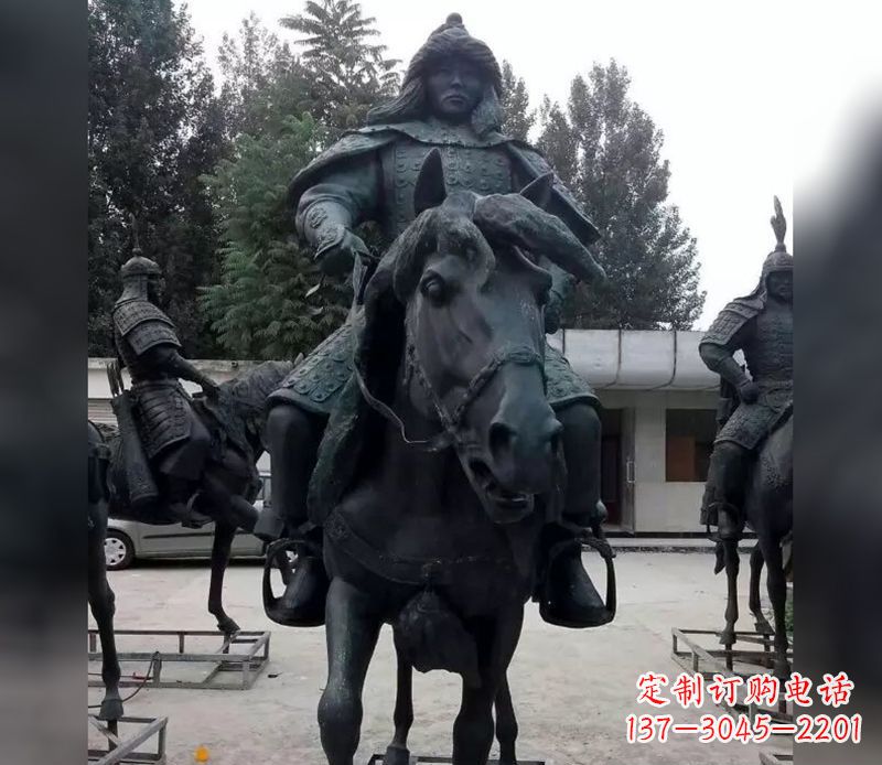 泰州英姿飒爽古代将军骑马铜雕