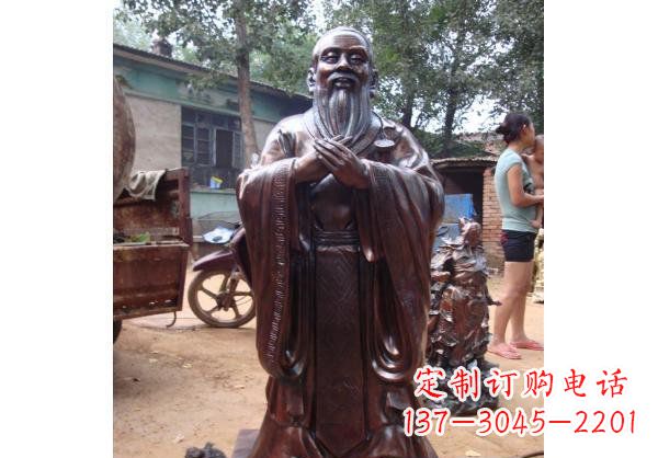 泰州人物雕塑精美玻璃钢仿铜雕塑——孔子系列