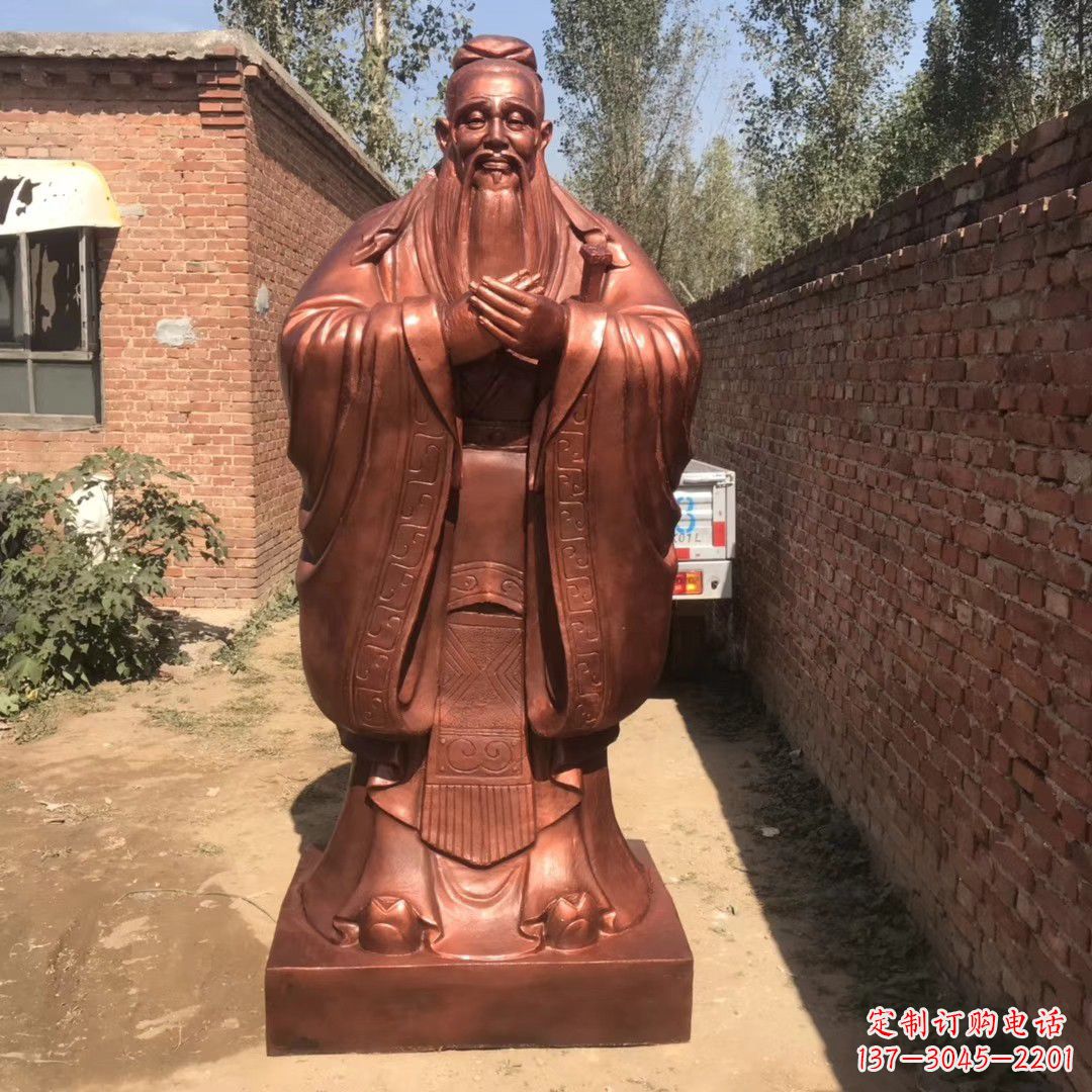 泰州中领雕塑精致孔子铜雕,传承文明智慧