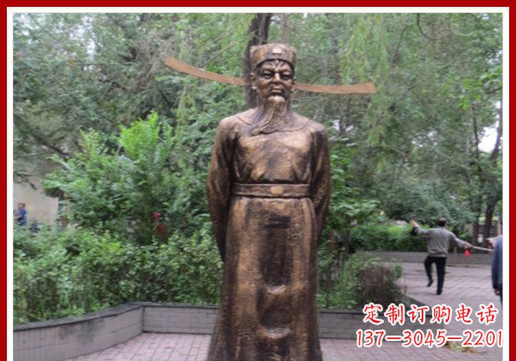 泰州古代名人包拯铜雕