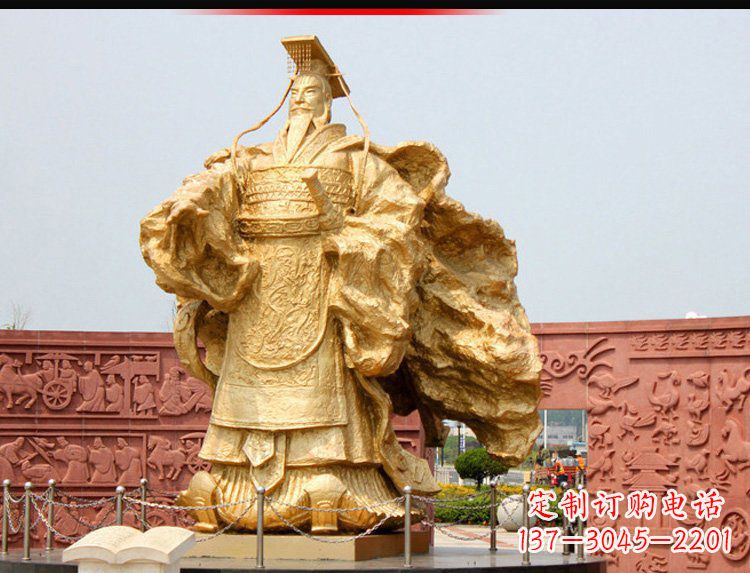 泰州古代名人汉武帝铜雕