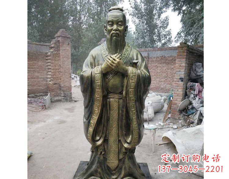 泰州古代名人先师孔子铜雕
