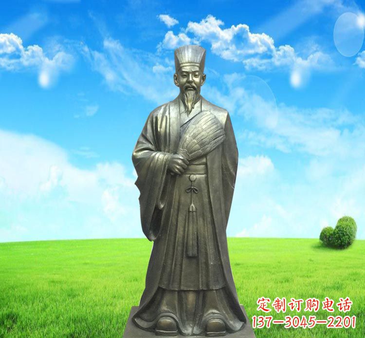 泰州精致经典,让您体验古代名人诸葛亮的魅力——诸葛亮铜雕