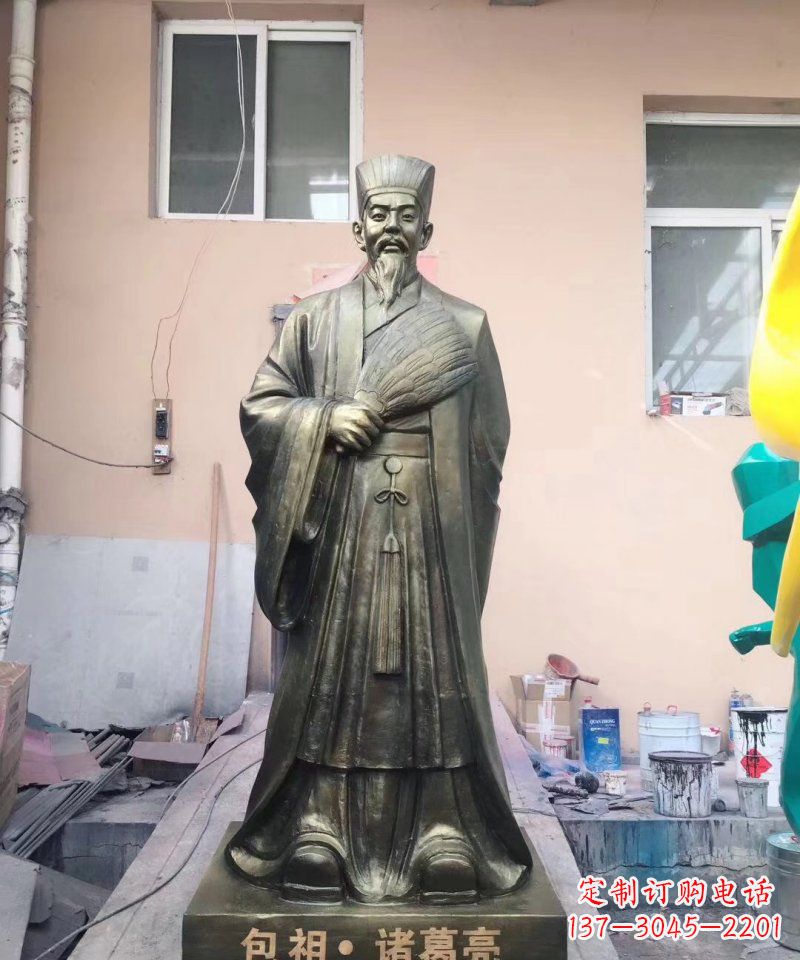 泰州中领雕塑经典传承,诸葛亮铜雕!