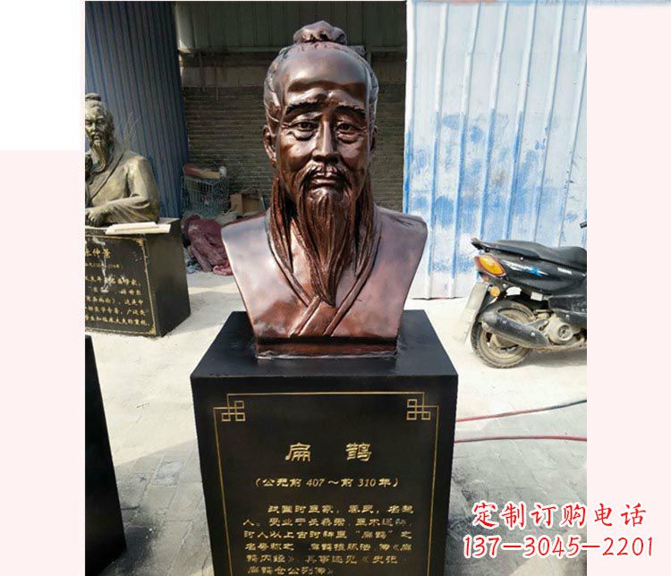 泰州古代名医扁鹊胸像铜雕