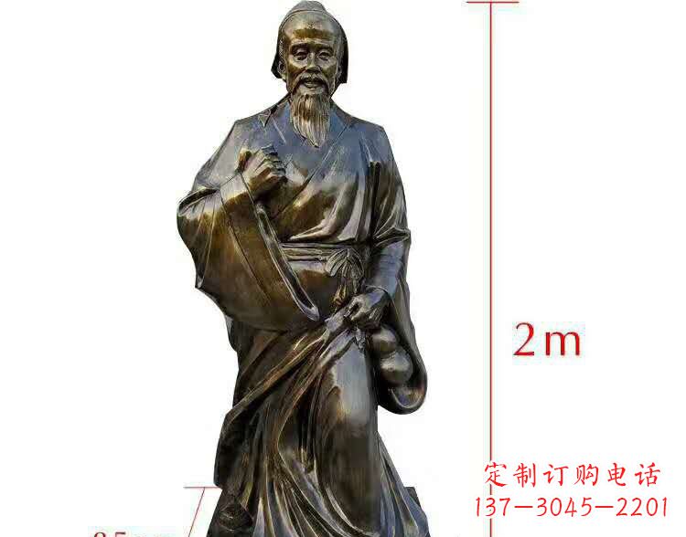 泰州古代名医华佗铜雕