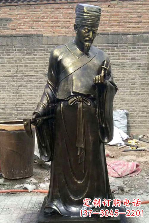 泰州中国古典名医李时珍铜雕塑