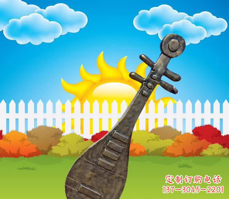 泰州古代琵琶广场乐器铜雕