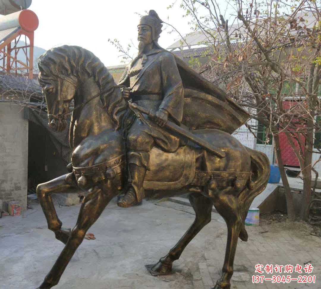 泰州古典风格骑马人物铜雕塑
