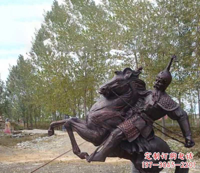 泰州古代骑马人物公园景观铜雕
