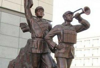 泰州革命精神熠熠冲锋号铜雕