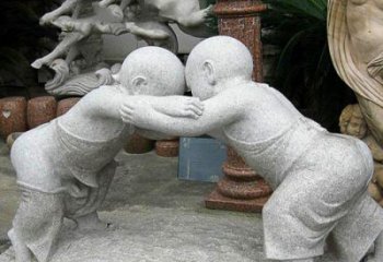 泰州可爱小孩摔跤石雕