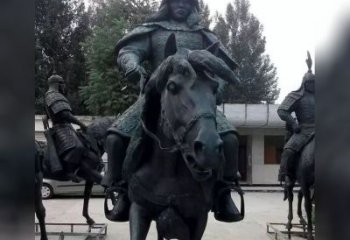 泰州英姿飒爽古代将军骑马铜雕