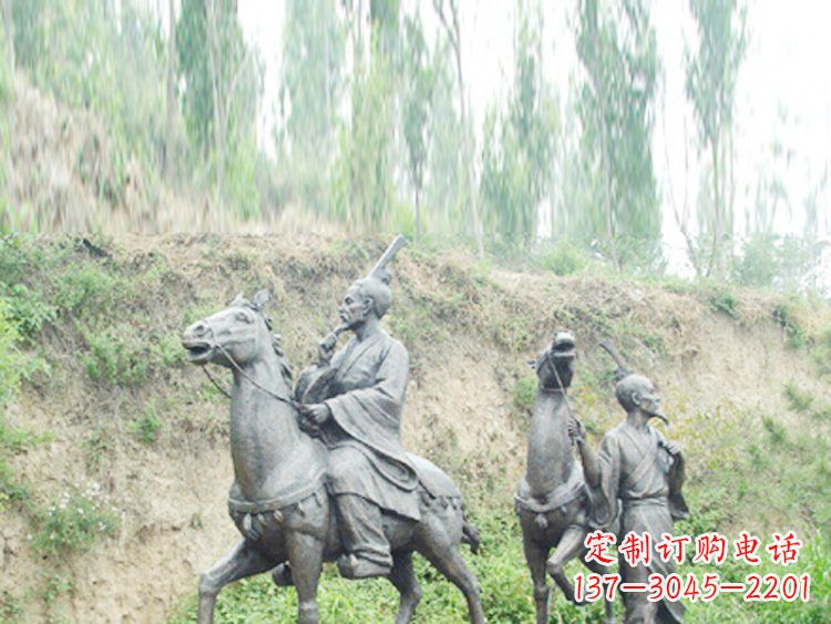 泰州中领雕塑|传承古老传统：古代人物骑马铜雕