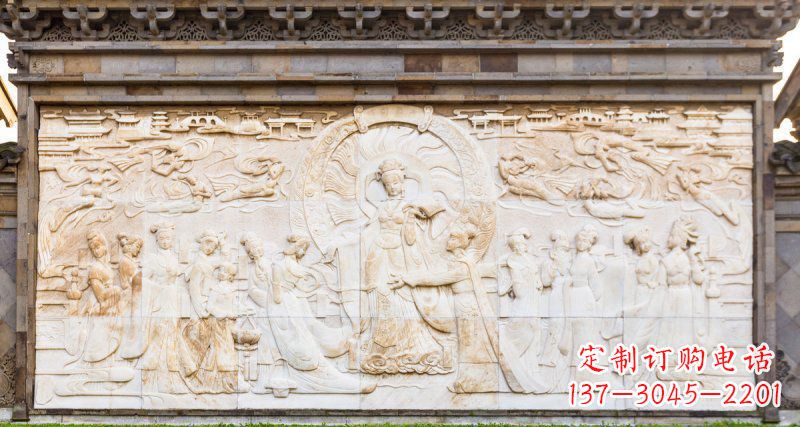 泰州中领雕塑:古代人物石浮雕影壁