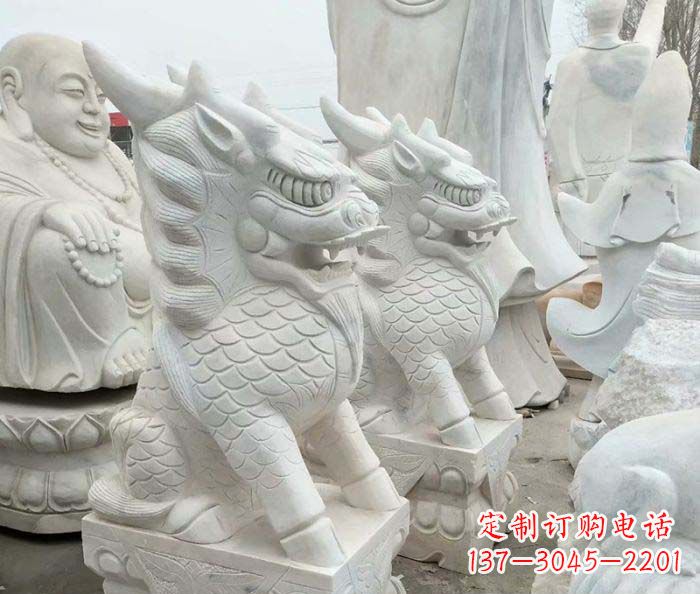 泰州古代神兽大理石麒麟石雕