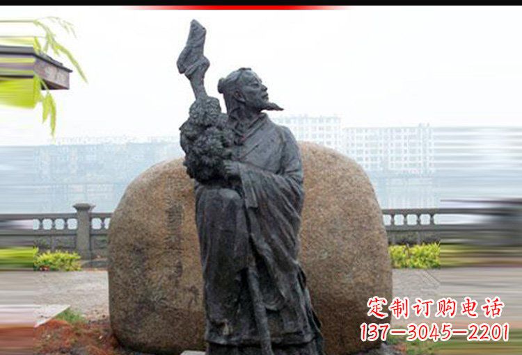 泰州古代诗人陶渊明铜雕