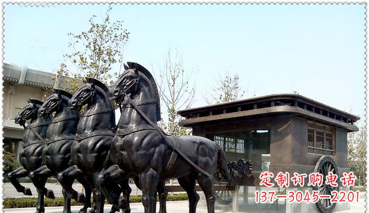 泰州传统古典马车铜雕塑
