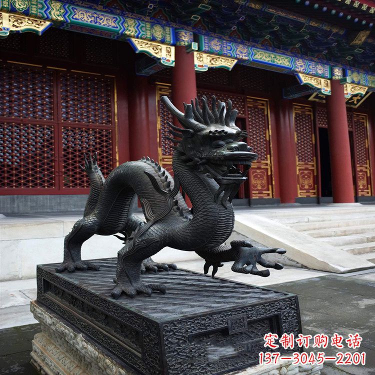 泰州古代铜雕龙-寺庙景区大门神兽动物雕塑摆件
