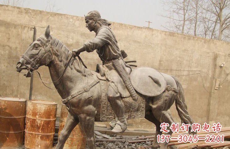 泰州古代战马铜雕塑