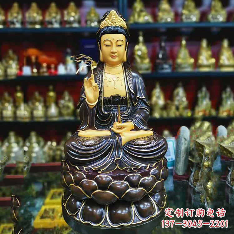 泰州古铜手工雕刻观音佛像