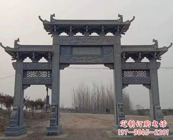 泰州古石牌坊-手工精雕细琢牌坊雕塑