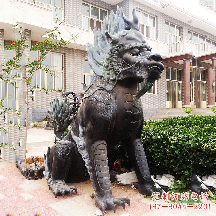 泰州古铜色镇宅铜麒麟