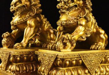 泰州故宫金狮子雕塑，精工细技定制爱心图案