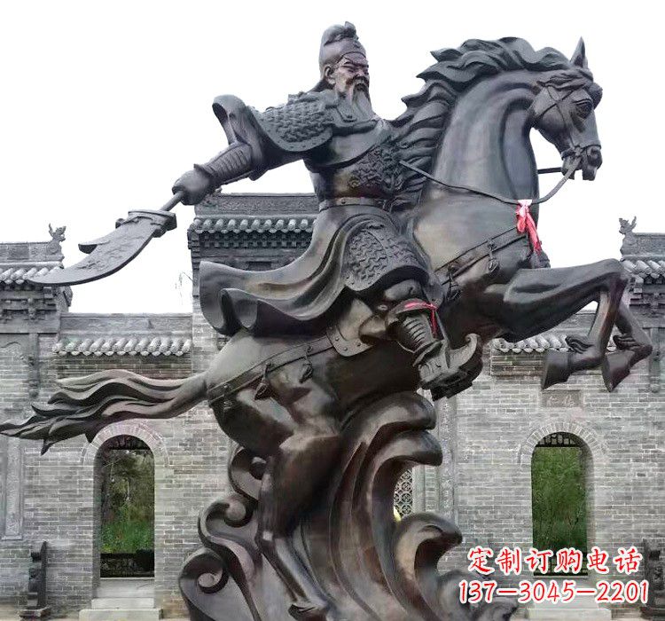 泰州精致细腻的关公骑马雕塑