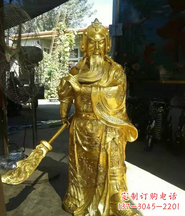 泰州关公提刀武财神铜雕 (6)