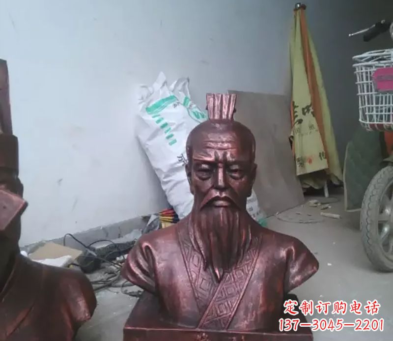 泰州管仲古代人物胸像铜雕